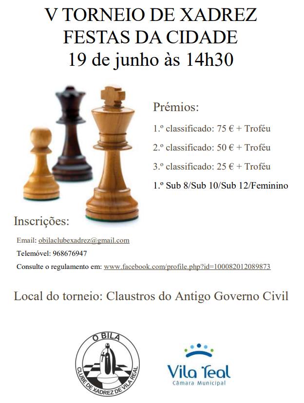 Clube de Xadrez terá torneio durante o mês de maio. Inscrições até 27/04