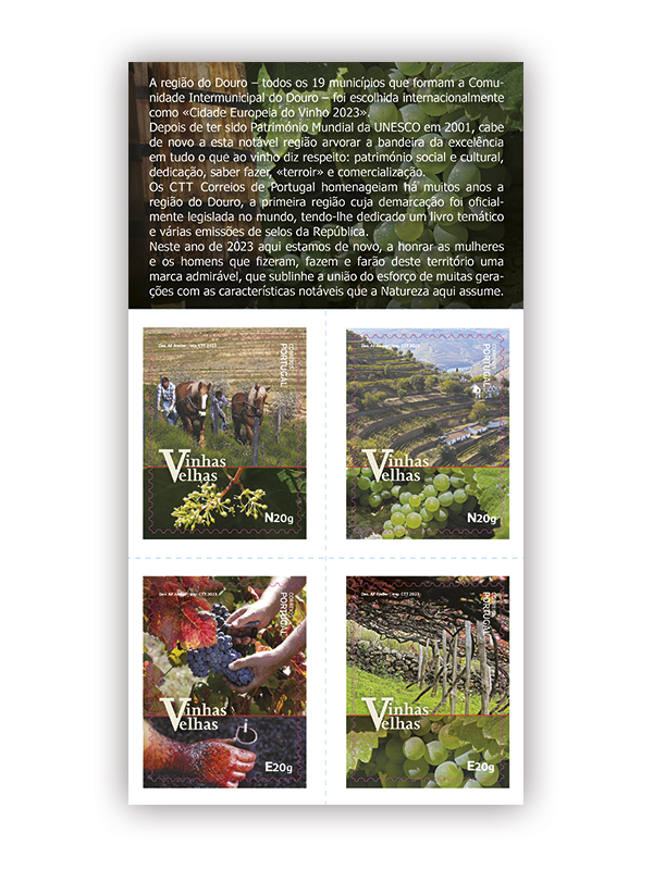 CTT lançam 4 selos que assinalam Douro Cidade Europeia do Vinho 2023
